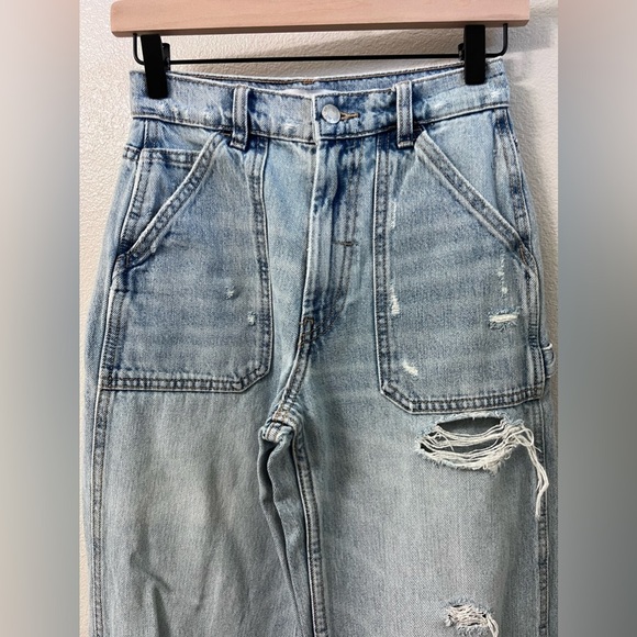 Zara Distressed Denim Jeans Size 0 - Picture 5 of 11